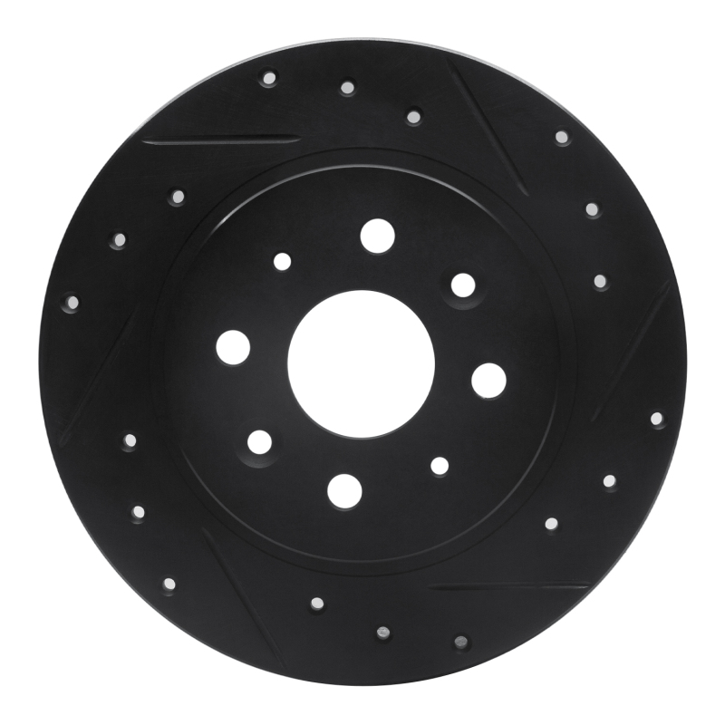 Kia Sephia Brake Rotor (1) - Rear Right - R1 Concepts - Drilled & Slotted - Black - `98-`03